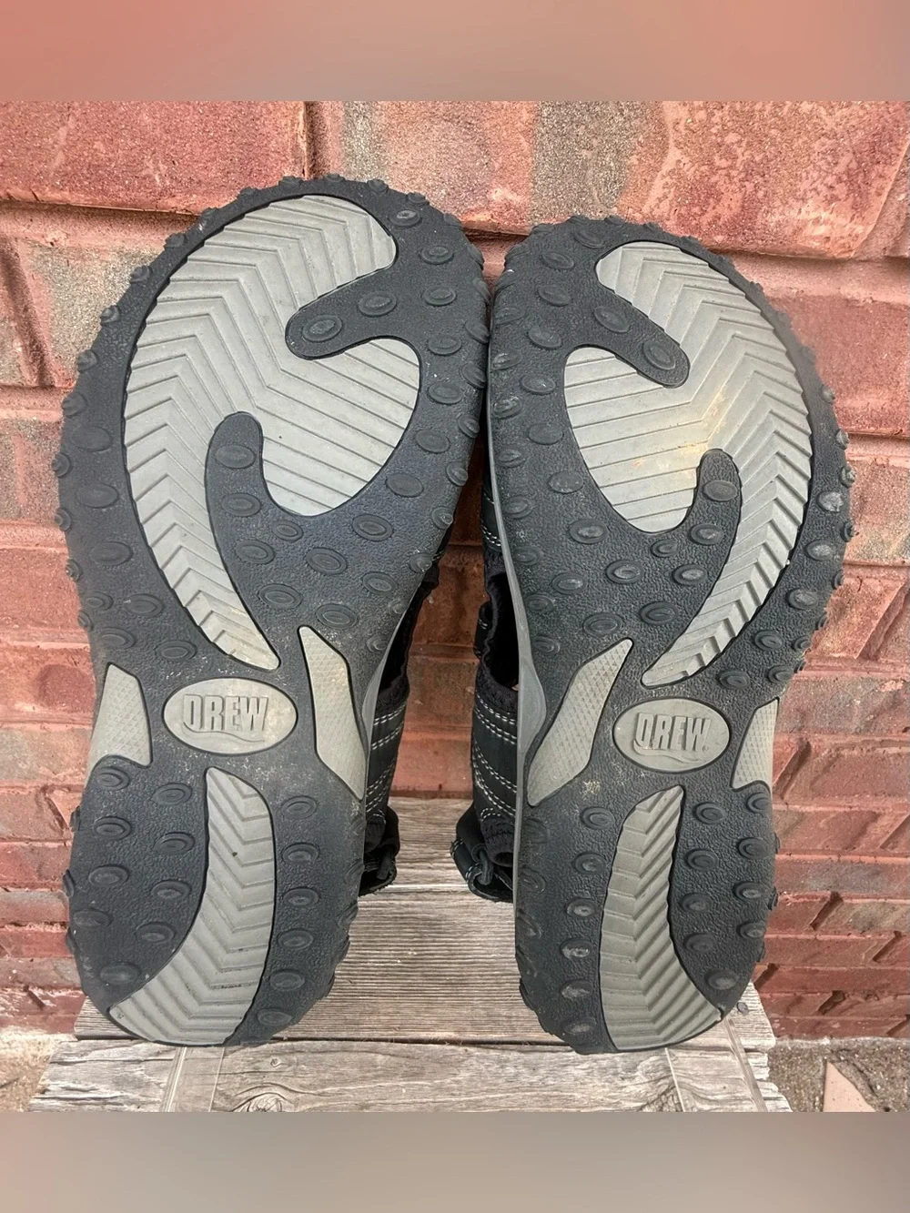 Drew Warren Orthopedic Sandals Mens Sz 11 6E Ankle Strap Black Tan Leather Shoes